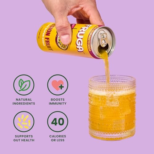 Fruga Passion Fruit Sparkling Prebiotic Soda 12 fl oz