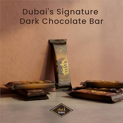 Rah Dark Dubai Chocolate Bar Pistachio 100g, Gourmet Chocolate Bar 3.5oz