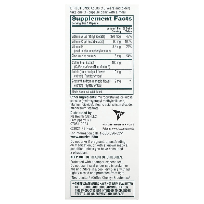 Schiff neuriva cerebro + cápsulas oculares 30ct