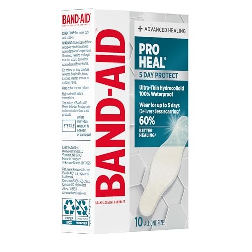 Band-Aid Pro Heal 5 Day Protect Hydrocolloid Bandages, Waterproof, 10 ct