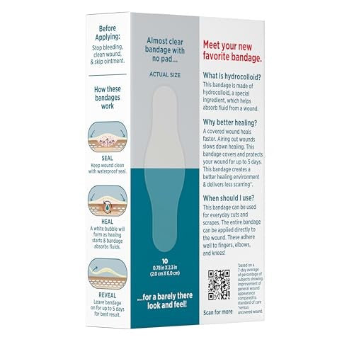 Band-Aid Pro Heal 5 Day Protect Hydrocolloid Bandages, Waterproof, 10 ct