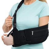 Vive Advanced Arm Sling with Stabilizing Hip Strap, Adjustable 17"-20", Black