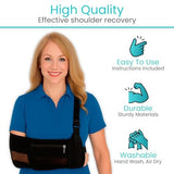 Vive Advanced Arm Sling with Stabilizing Hip Strap, Adjustable 17"-20", Black