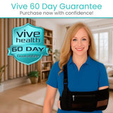 Vive Advanced Arm Sling with Stabilizing Hip Strap, Adjustable 17"-20", Black