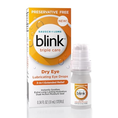 Blink Triple Care Lubricating Eye Drops, 0.34 fl oz