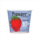 Forager Project Cashew Greek Yogurt Strawberry Rhubarb Organic 5 oz