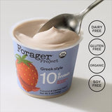 Forager Project Cashew Greek Yogurt Strawberry Rhubarb Organic 5 oz