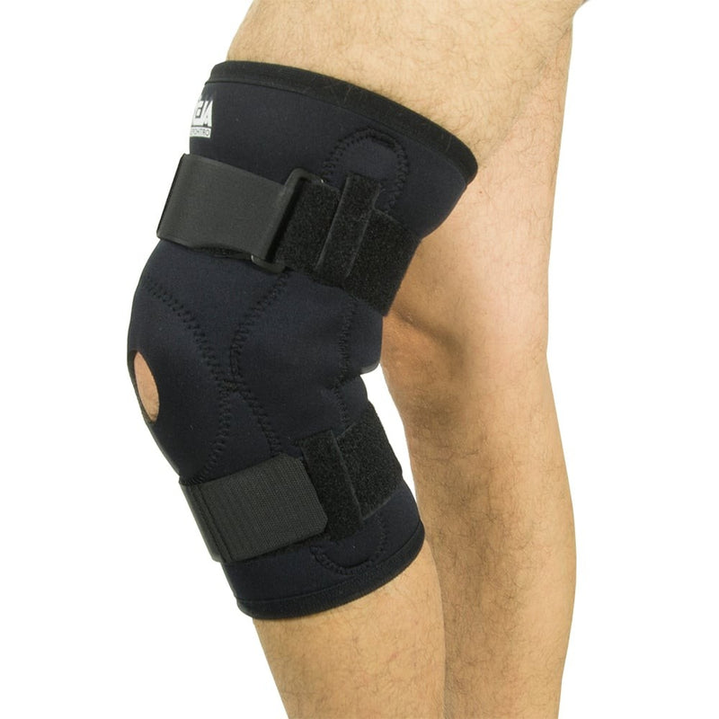 Hermell Neoprene Hinged Knee Brace with Open Patella, Black, 2X-Large