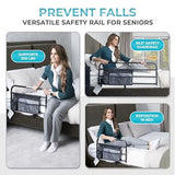 Stander Wonder Pivot Bed Rail, Adjustable Safety Assist Railing with Swing Down Guardrail for Elderly Adults, Fits Mattresses 8 to 12 Inches Thick, AS