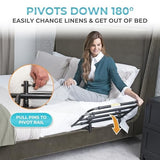 Stander Wonder Pivot Bed Rail, Adjustable Safety Assist Railing with Swing Down Guardrail for Elderly Adults, Fits Mattresses 8 to 12 Inches Thick, AS