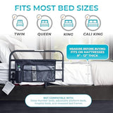 Stander Wonder Pivot Bed Rail, Adjustable Safety Assist Railing with Swing Down Guardrail for Elderly Adults, Fits Mattresses 8 to 12 Inches Thick, AS
