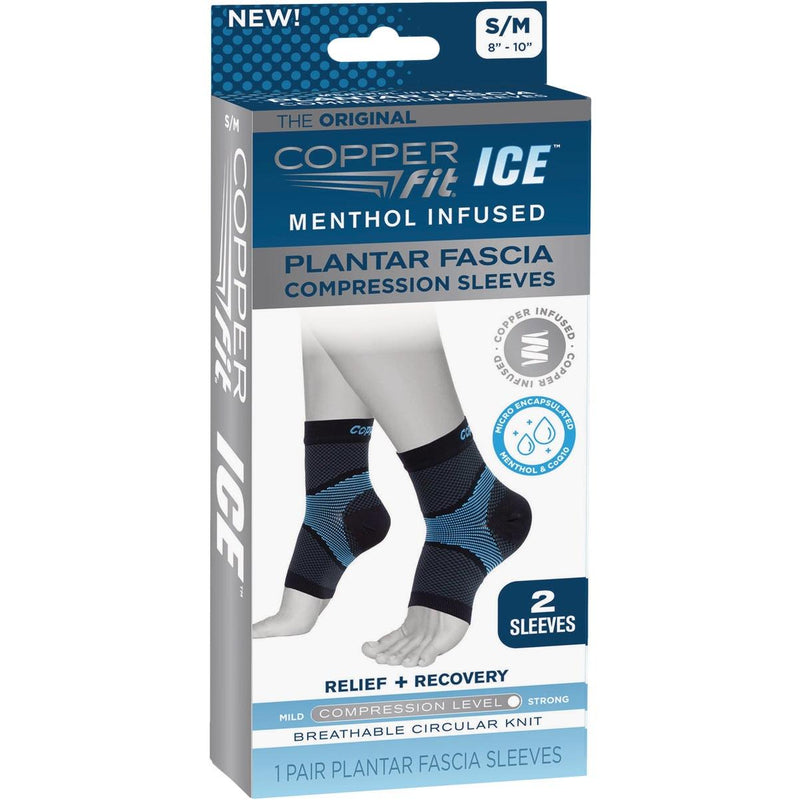 Copper Fit ICE Plantar Fasciitis Compression Sleeve, Size S/M
