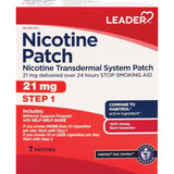 Líder Paso 1 21 mg Patches transdérmicos de nicotina 7 CT