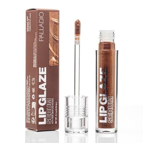 Palladio Lip Glaze Serum, Mocha Martini, 0.10 oz