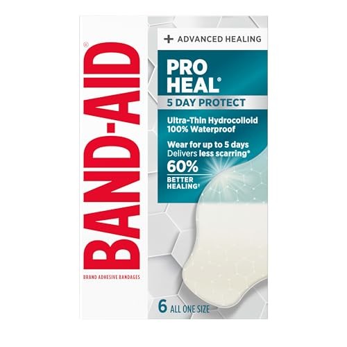 Band-Aid Pro Heal 5 Day Protect Hydrocolloid Bandages, Waterproof, Large, 6 ct