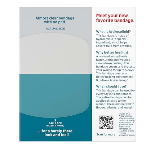 Band-Aid Pro Heal 5 Day Protect Hydrocolloid Bandages, Extra Large, 3 ct