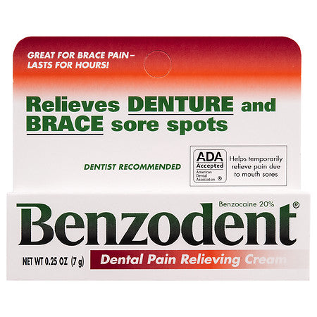 Benzodent Dental Pain Relieving Cream, 0.25 oz