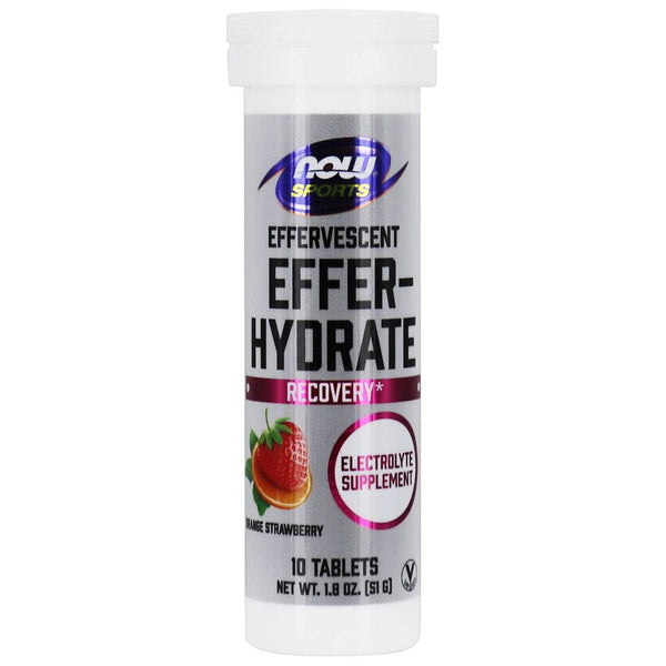 Now Foods Effer-Hydrate Effervescent Electrolyte Supplement Orange Strawberry, 10 Tabs