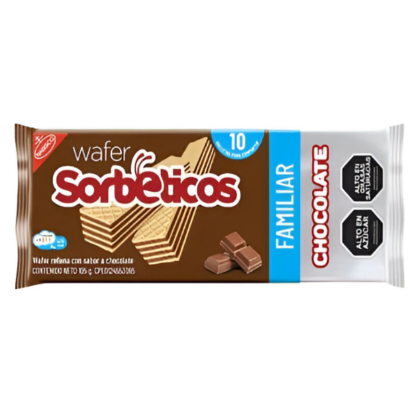 Nabisco Sorbeticos Galletas Wafer Familiar Sabor Chocolate 105g