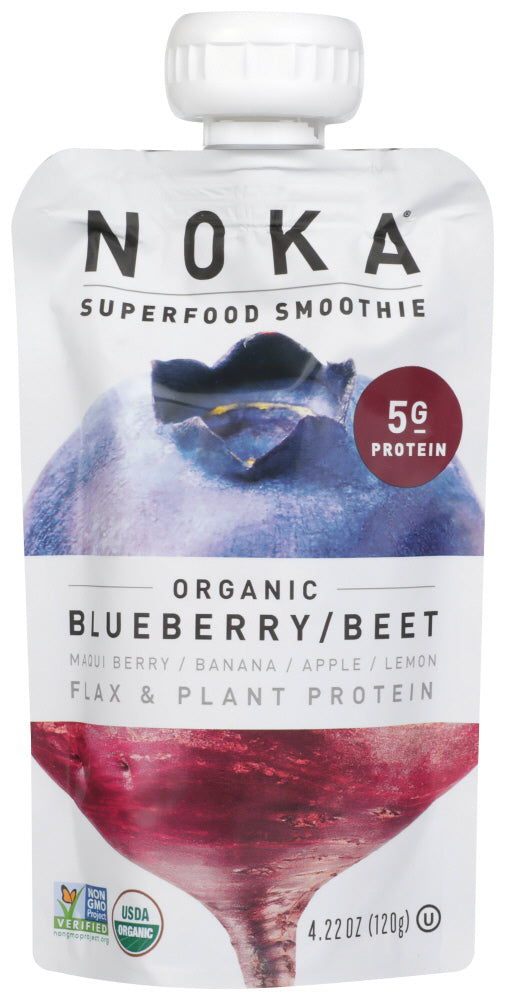 Noka, Superfood Smoothie + Prebiotic Fiber, Blueberry Beet, 4.22 Oz