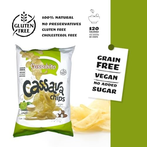 The Honest Price Store Cassava Chips, Salt & Lime, Gluten-Free Yuca Snack, 2.5 oz