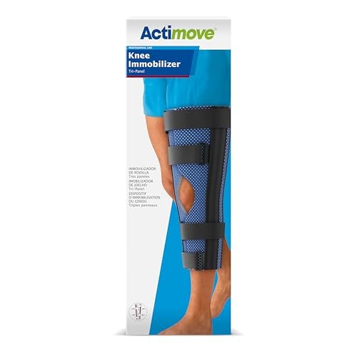 Actimove Professional Line Tri-Panel Foam Knee Immobilizer, Blue, 18 in