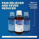 Major Extra Strength Acetaminophen Liquid, 500 mg, Pain Reliever & Fever Reducer, Aspirin Free, Cherry, 8 fl oz