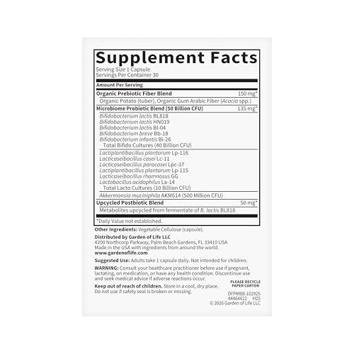 Garden of Life Dr. Formulated Microbiome Balance Probiotics 50 Billion CFU Capsules