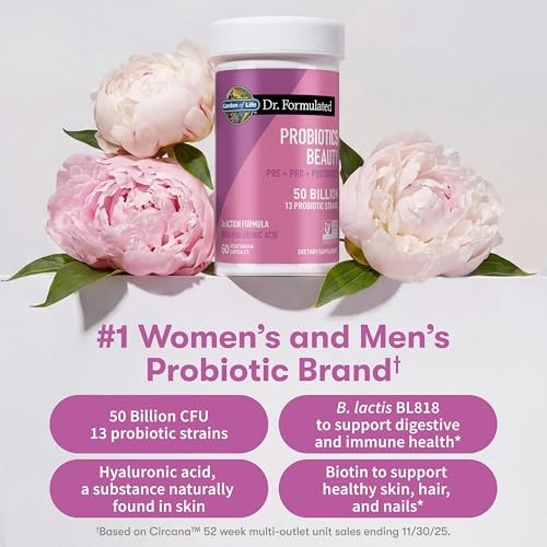 Garden of Life Dr. Formulated Beauty Probiotics with Biotin and Hyaluronic Acid Capsules