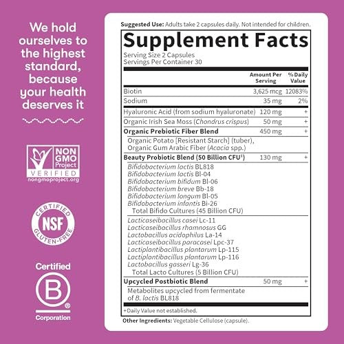 Garden of Life Dr. Formulated Beauty Probiotics with Biotin and Hyaluronic Acid Capsules