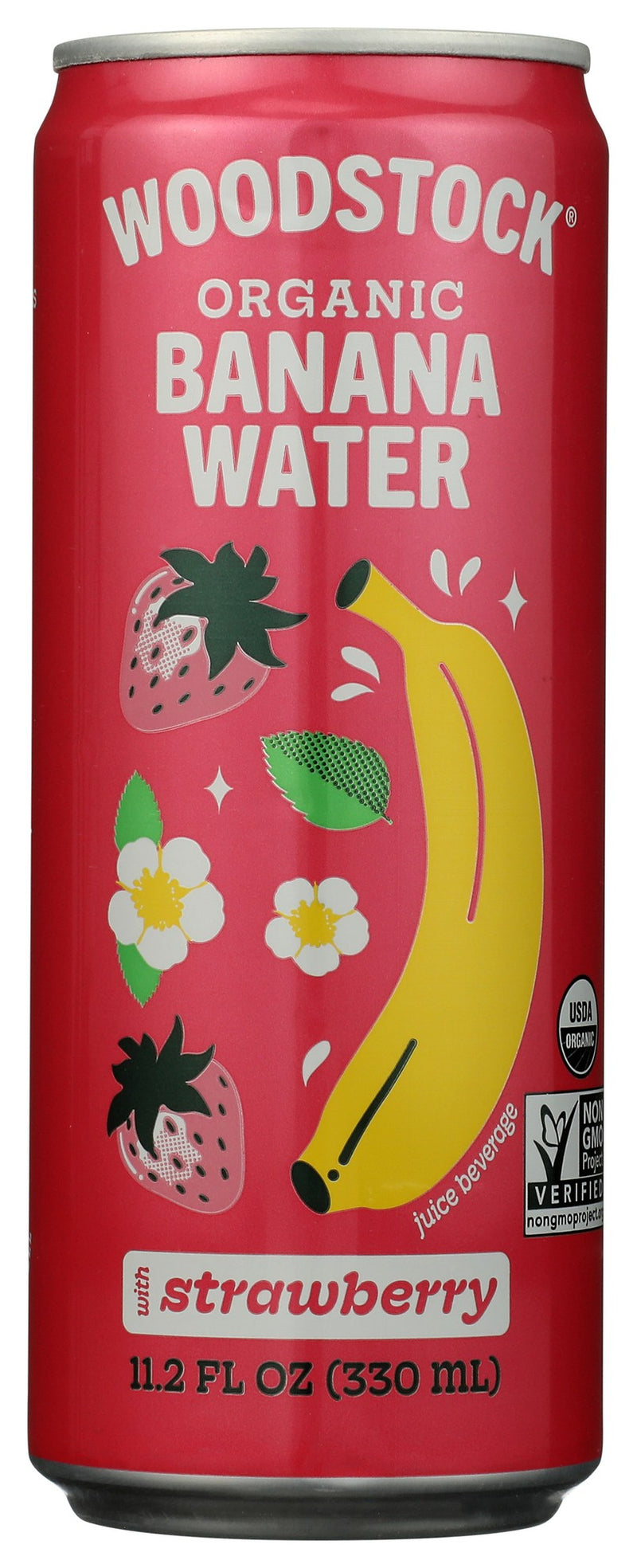 Woodstock Organic Banana Water with Strawberry, 11.2 fl oz