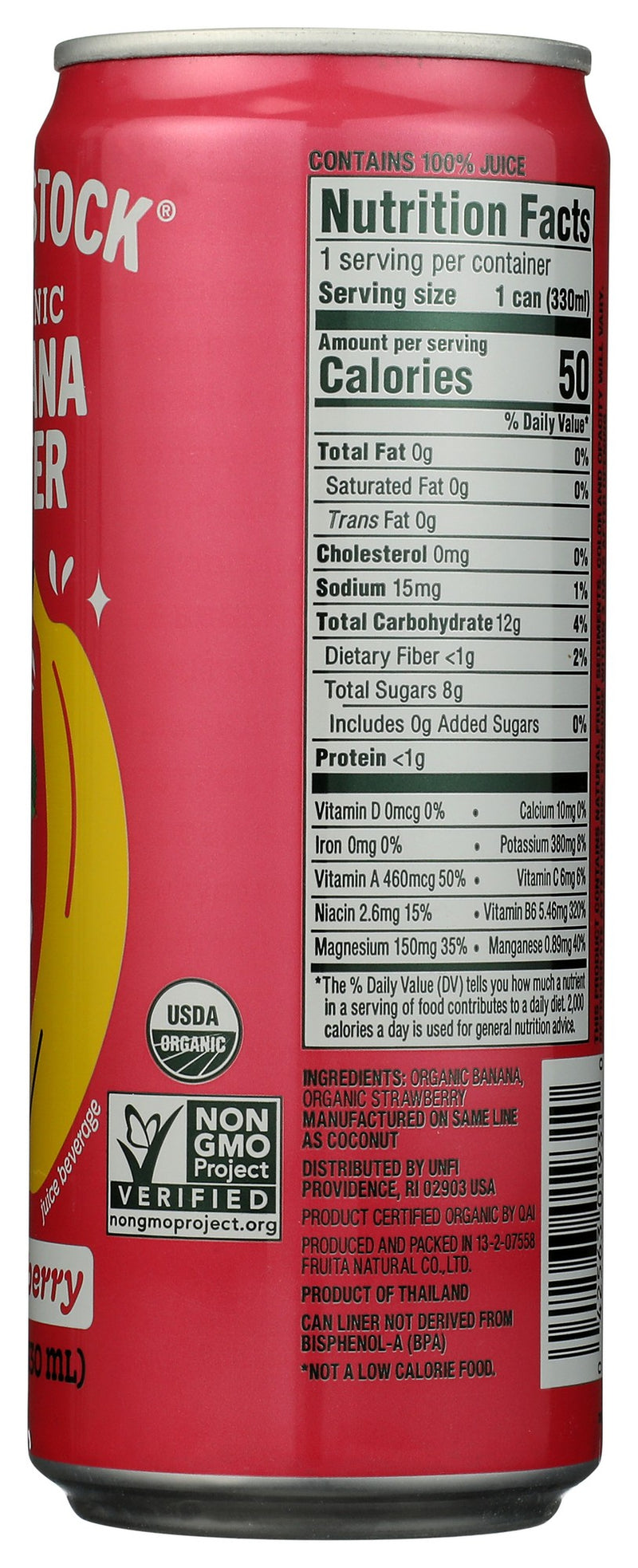 Woodstock Organic Banana Water with Strawberry, 11.2 fl oz