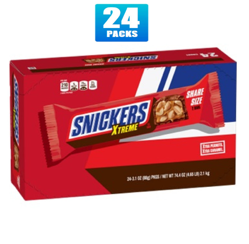 Snickers Xtreme Peanut and Caramel Chocolate Bar, Share Size, 3.1 oz