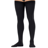 Jobst forMen Thigh High Compression Socks with Dot Band, 20-30 mmHg, Closed Toe, Black, Small