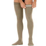 Jobst forMen Thigh High Compression Socks with Dot Band, 20-30 mmHg, Closed Toe, Black, Small