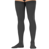 Jobst forMen Thigh High Compression Socks with Dot Band, 20-30 mmHg, Closed Toe, Black, Small