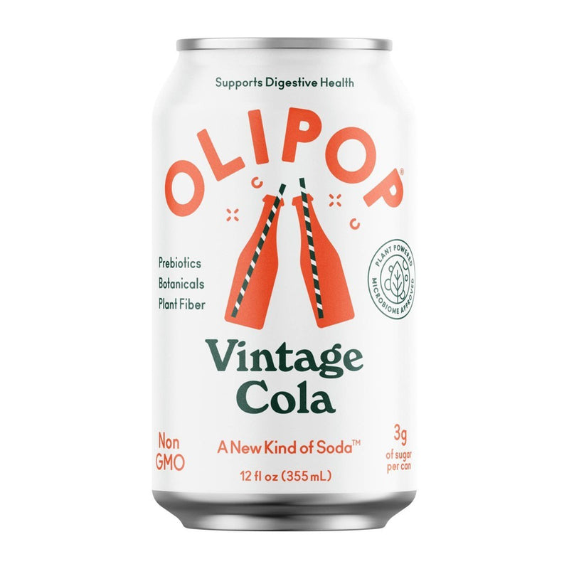 OLIPOP Prebiotic Soda – Vintage Cola, 12 fl oz Can