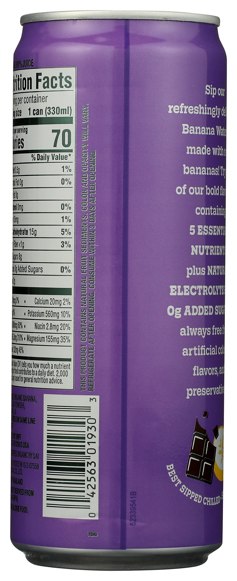 Woodstock Organic Banana Water Chocolate 11.2 fl oz