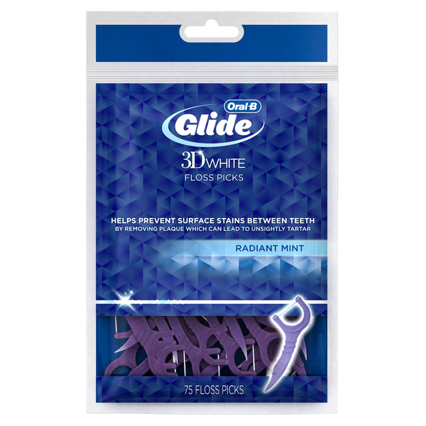 Oral-B Glide Peppermint Dental Floss Picks with Arctic Peppermint Oil Flavor 75 Picks