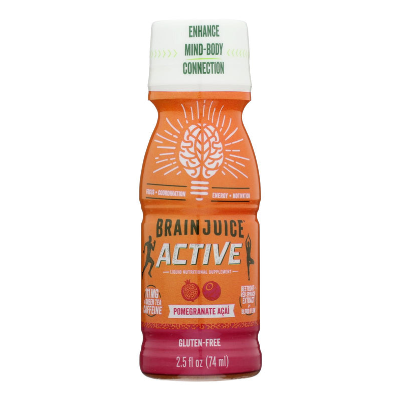 BrainJuice Pre Workout Shot Pomegranate Acai Active 2.5 OZ