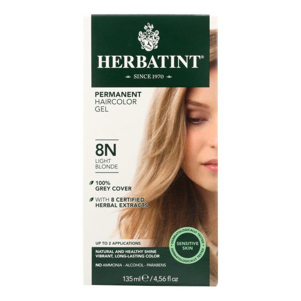 Herbatint Permanent Hair Color Light Blonde 8N 4.5Oz