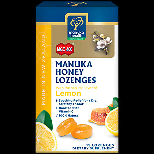 Manuka Health, Manuka Honey Lozenges, Natural Lemon, MGO 400+, 15 Lozenges