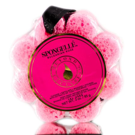 Spongelle Wild Flower Body Wash Infused Soap Sponge Pink Bulgarian Rose (14+ Utilisations)