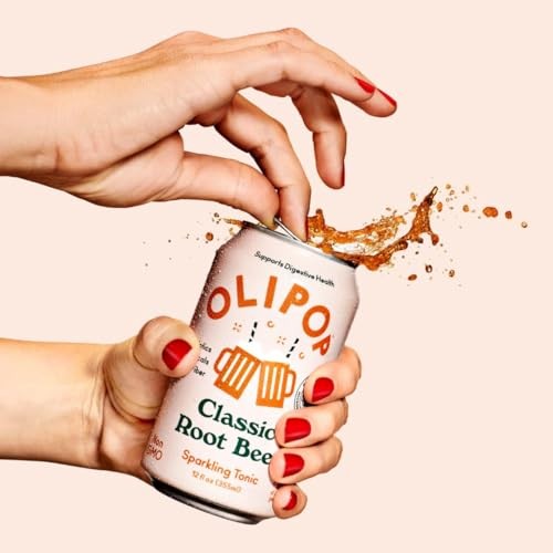 Olipop Classic Root Beer Prebiotic Soda, 12 Fl Oz