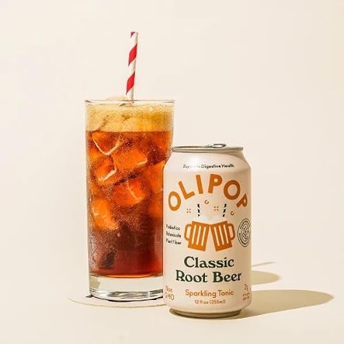 Olipop Classic Root Beer Prebiotic Soda, 12 Fl Oz