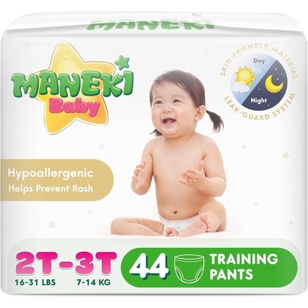 Maneki Baby Diaper Pants, Size 4, Leak-Proof, 44 Ct