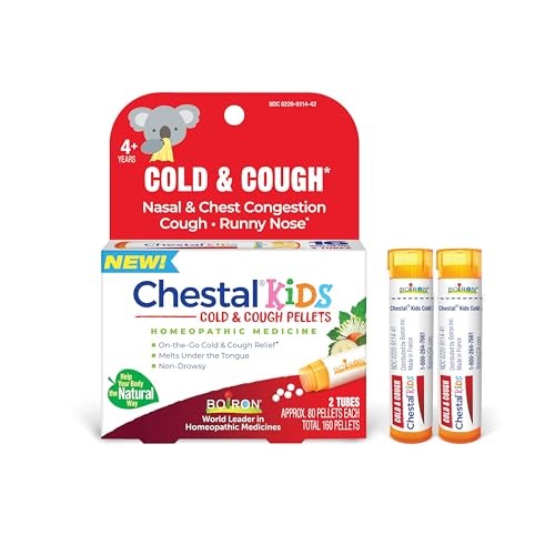 Boiron Chestal Kids Cold & Cough Meltaway Pellets, Ages 4+, 160 Pellets