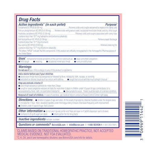 Boiron Chestal Kids Cold & Cough Meltaway Pellets, Ages 4+, 160 Pellets