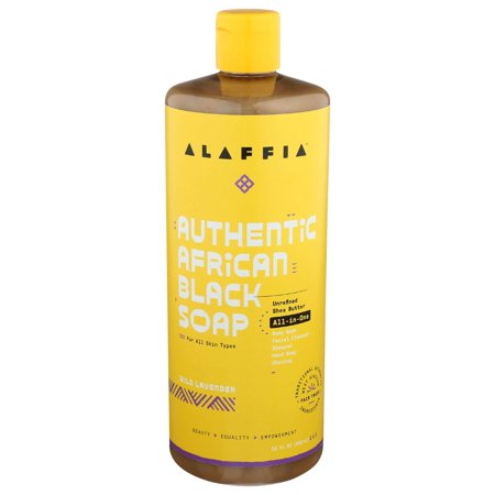 Alaffia Authentic African Black Soap All-in-One, Wild Lavender, 32 fl oz