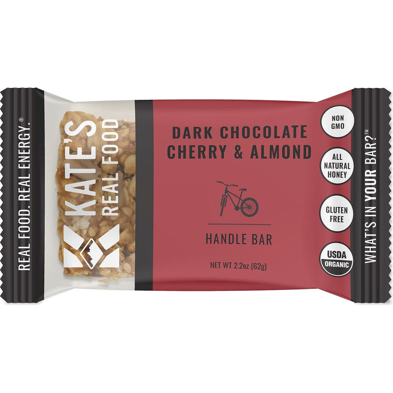 Kates Real Food Organic Dark Chocolate Cherry Almond Handle Bar 2.2 Oz